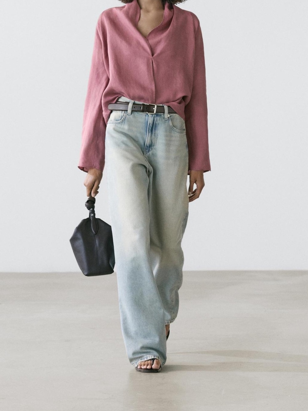 New Massimo Dutti Linen Wrap Blouse